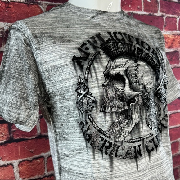 Affliction Men's Short Sleeve Graphic T-shirt -Gray / Black -Various Sizes- NWT - Picture 4 of 11